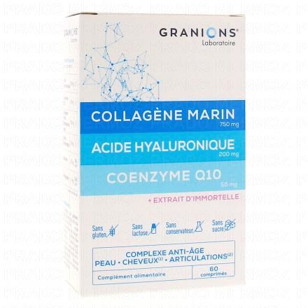 GRANIONS Les essentiels - Collagène Marin, Acide Hyaluronique, Coenzyme Q10 60 comprimés