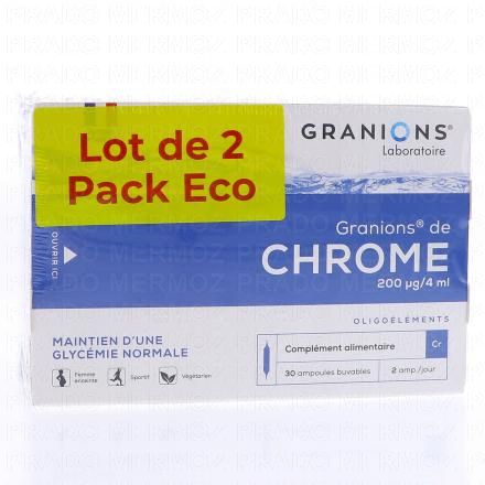 GRANIONS Oligo&eacute;l&eacute;ments - Chrome (lot de 2 * bo&icirc;tes de 30 ampoules)