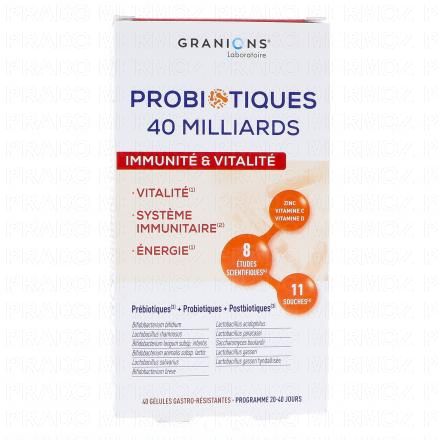 GRANIONS Probiotiques - Immunit&eacute; & Vitalit&eacute; x40 G&eacute;lules