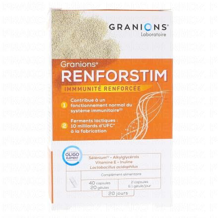 GRANIONS Renforstim boite de 40 capsules et 20 g&eacute;lules