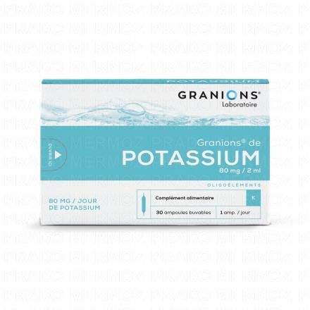 GRANIONS de potassium boîte de 30 ampoules