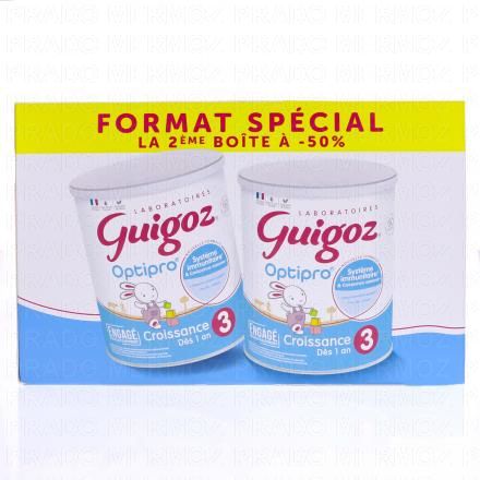 GUIGOZ Optipro Lait de Croissance 3&egrave;me &acirc;ge (lot de 2 * 780g)