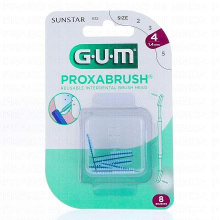 GUM Brosse interdentaire cylindrique fine n&deg;612 - 1.4mm x 8