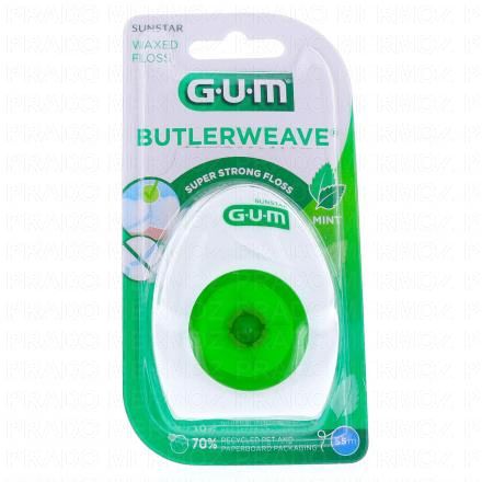 GUM Butlerweave n&deg;1855 fil dentaire cir&eacute; menthe 55 m