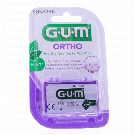 GUM Ortho - Cire pr&eacute;d&eacute;coup&eacute;e translucide menthol&eacute;e