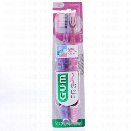 GUM Pro Sensitive Brosse &agrave; dents ultra soft (x2)