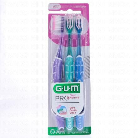 GUM Pro Sensitive Brosse &agrave; dents ultra soft (x3)