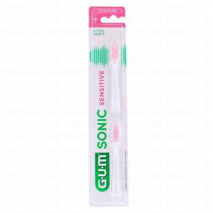 GUM Sonic sensitive T&ecirc;te de brosse &agrave; dent recharge ultra soft x2