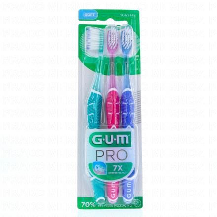 GUM Technique PRO brosse &agrave; dents compacte n&deg;525 souple (x3)