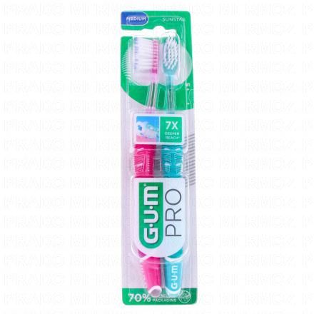 GUM Technique pro sunstar Brosse &agrave; dents m&eacute;dium x2