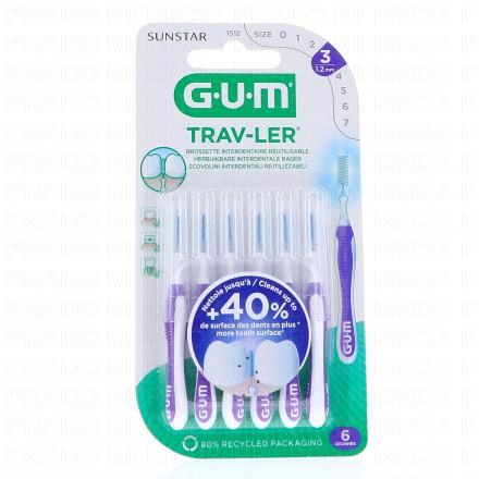 GUM Trav-ler - Brossettes interdentaires n&deg;1512 1.2mm (x6)