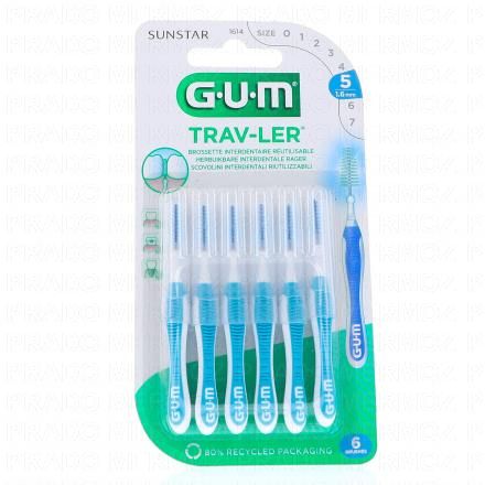 GUM Trav-ler - Brossettes interdentaires n&deg;1614 Taille 5 1.6mm (x6)