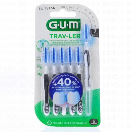 GUM Traveler brossettes interdentaires n&deg;1619 - 2.6mm (x6 brossettes)
