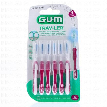 GUM Travler - Brossettes interdentaires n&deg;1612 1.4mm (x6 brossettes)