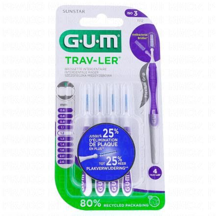 GUM Trav-ler - Brossettes interdentaires n&deg;1512 1.2mm (x4)