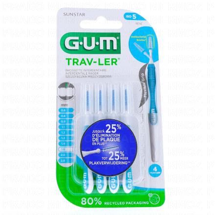 GUM Trav-ler - Brossettes interdentaires n&deg;1614 Taille 5 1.6mm (x4)