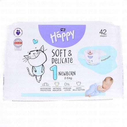 HAPPY Couches bébé (taille 1 - 2à5kg x42 couches)