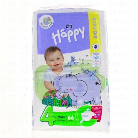 HAPPY Couches bébé (taille 4 - 8à18kg x66 couches)