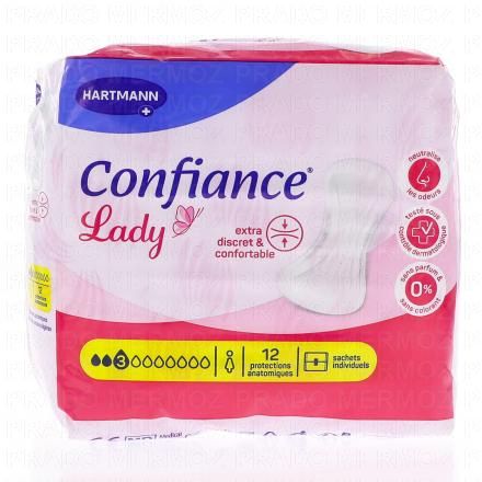 HARTMANN Confiance Lady Protection hygi&eacute;niques anatomiques (12 pi&egrave;ces 3 gouttes)