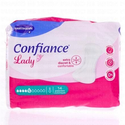 HARTMANN Confiance Lady Protection hygi&eacute;niques anatomiques (14 pi&egrave;ces 5 gouttes)