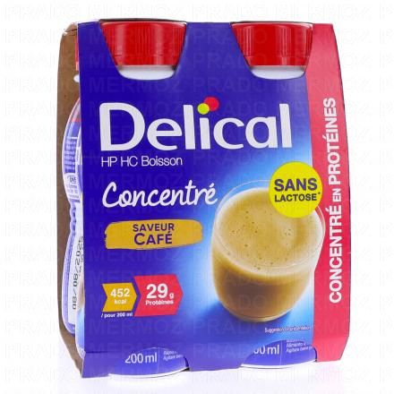 DELICAL Concentr&eacute; - Boisson HP/HC caf&eacute; 4x200ml