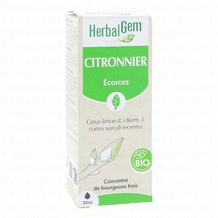 HERBALGEM Concentr&eacute; de bourgeons frais - Citronnier &eacute;corces bio 30ml