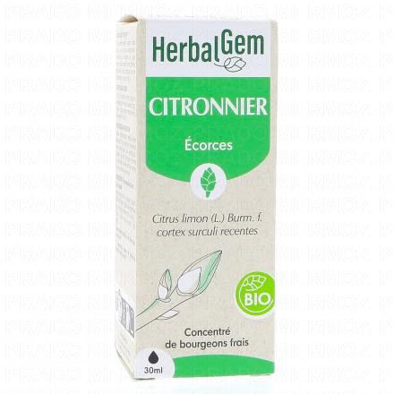 HERBALGEM Concentr&eacute; de bourgeons frais - Citronnier &eacute;corces bio 30ml