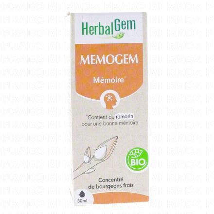 HERBALGEM Concentr&eacute; de bourgeons frais - Memogem M&eacute;moire Bio 30ml
