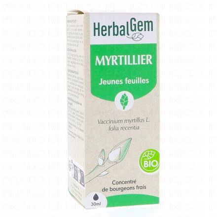 HERBALGEM Concentr&eacute; du bourgeons frais - Myrtillier jeunes feuilles Bio 30ml