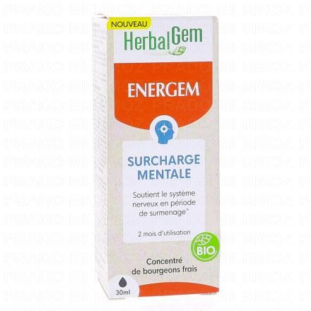 HERBALGEM Concentr&eacute; de bourgeons frais - Energem Surcharge Mentale bio 30ml