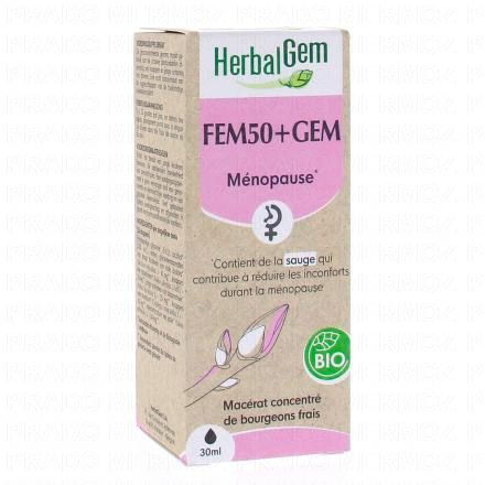 HERBALGEM Concentr&eacute; de bourgeons frais - Fem50 +Gem M&eacute;nopause Bio 30ml