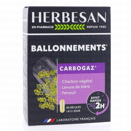 HERBESAN Carbogaz x45 g&eacute;lules