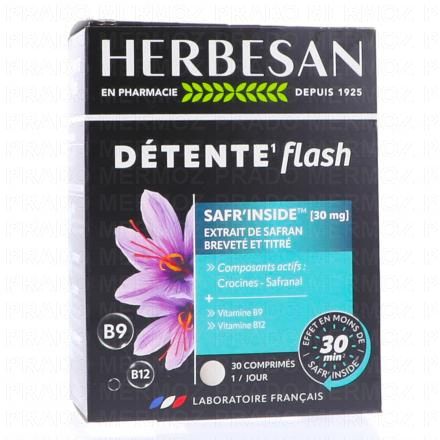 HERBESAN D&eacute;tente flash safr'inside 30mg x30 comprim&eacute;s
