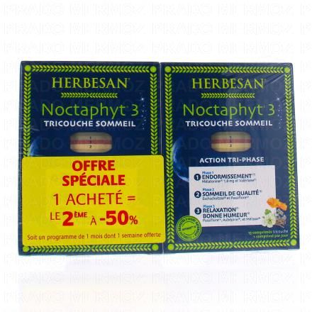 HERBESAN Noctaphyt 3 Tricouche sommeil (30 comprimés)
