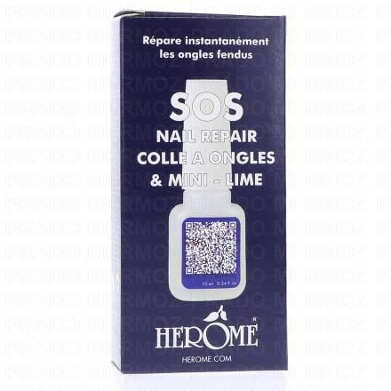 HEROME SOS Nail Repair Colle &agrave; Ongles 10ml et Mini Lime