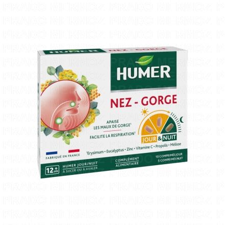 HUMER Nez gorge jour/nuit x15 comprimés