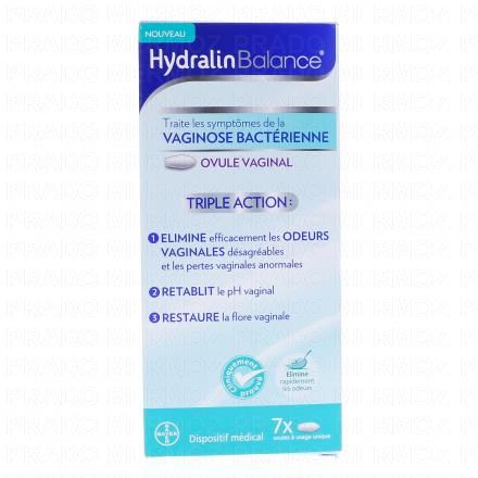 HYDRALIN Balance - Ovule vaginal triple action x7