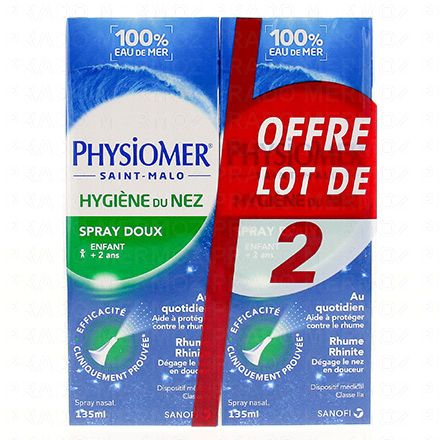 PHYSIOMER Hygiène du nez brumisation (2 flacons x 135ml)