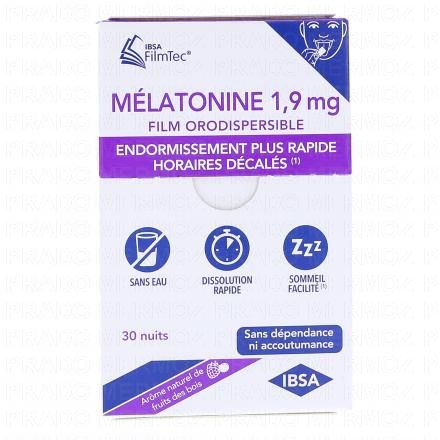 IBSA M&eacute;latonine 1,9mg x30 Films Orodispersibles Go&ucirc;t Fruits des Bois