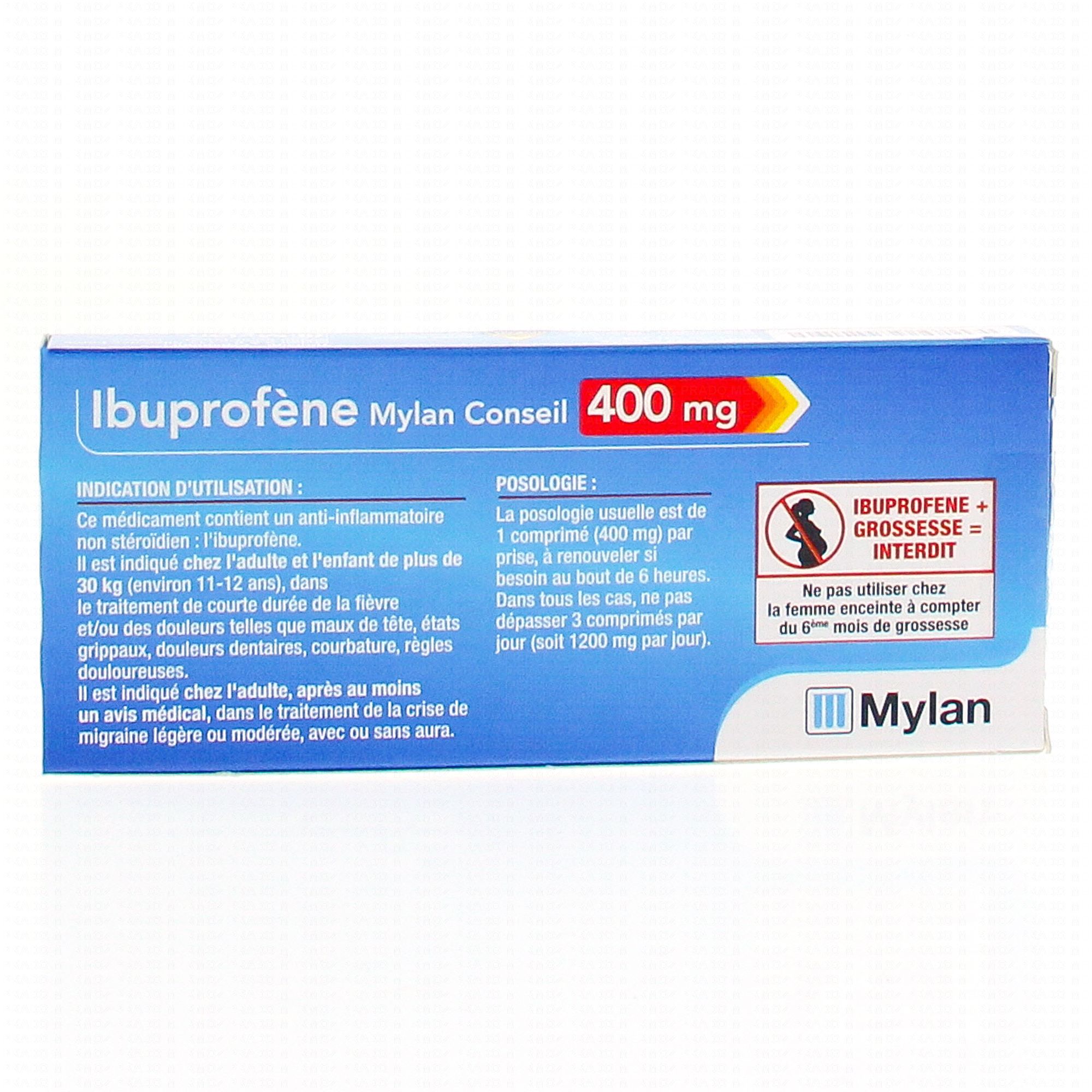 MYLAN Ibuprofène Conseil 400 mg, comprimé pelliculé (médicament conseil