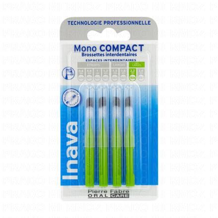 INAVA Mono compact - Brossettes interdentaires ISO6 tr&egrave;s larges 2,2mm pack de 4