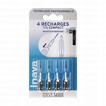 INAVA Trio Compact - Recharge Brossette interdentaire noire &eacute;troite ISO0 0,6mm x4