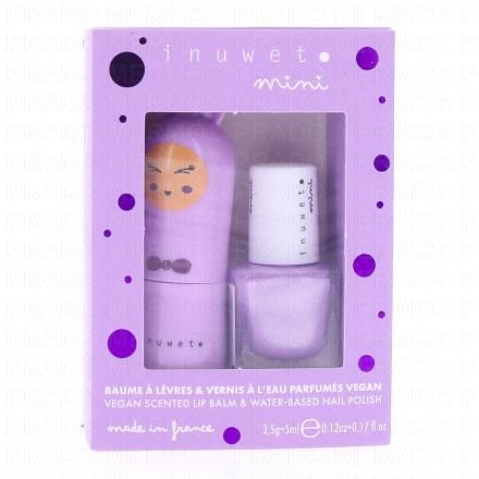INUWET Coffret Baume à lèvres Guimauve et Vernis à l'eau Myrtille