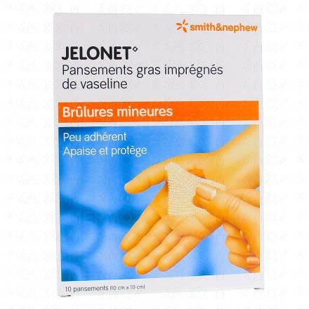 JELONET Pansements gras imprégnés de vaseline (boite de 10 taille 10x10cm)