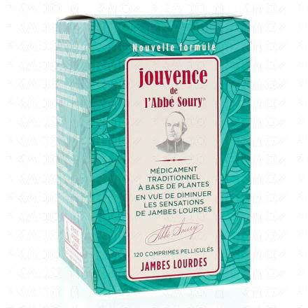 JOUVENCE DE L'ABBE SOURY Médicament traditionnel à base de plantes Jambes lourdes (120 comprimés)