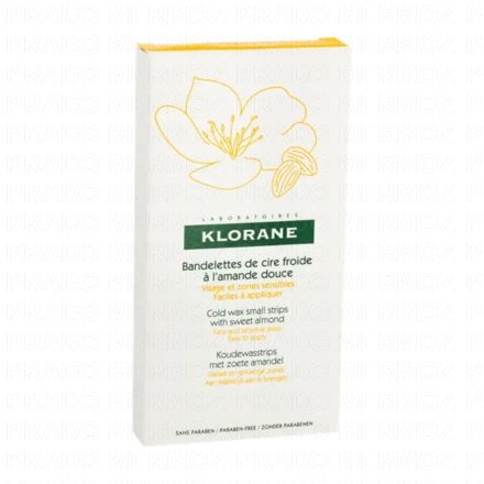 KLORANE Epilation - Bandelettes de cire froide à l'amande douce 6 bandes