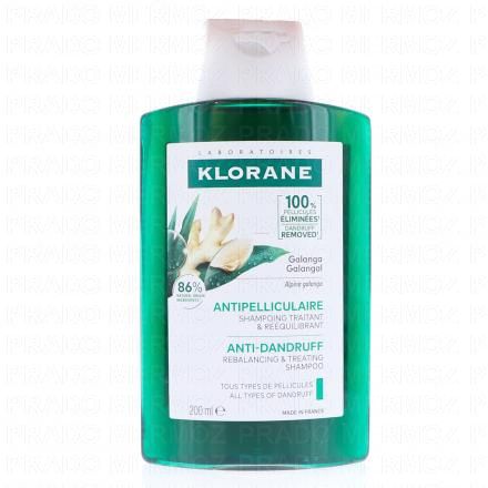 KLORANE Antipelliculaire - Shampooing traitant et r&eacute;&eacute;quilibrant au Galanga (200ml)