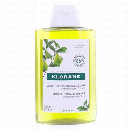 KLORANE C&eacute;drat - Shampooing &eacute;nergisant & l&eacute;g&egrave;ret&eacute; (flacon 200ml)