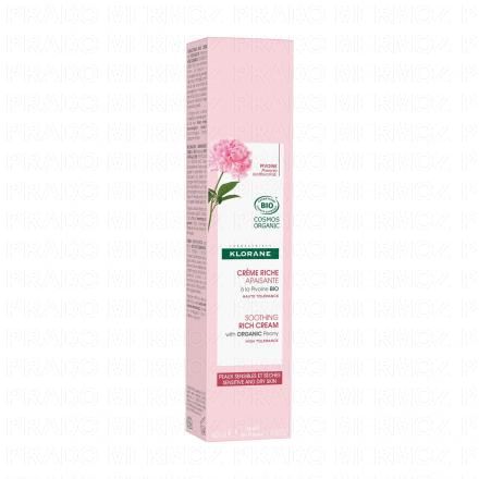 KLORANE Cr&egrave;me riche apaisante &agrave; la pivoine Bio 40ml