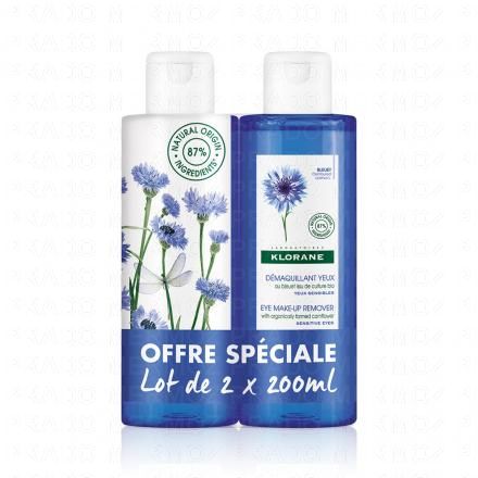 KLORANE Bleuet bio - D&eacute;maquillant yeux (lot de 2 flacons 200ml)